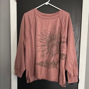 Maurices Mauve Sunflower Sweatshirt